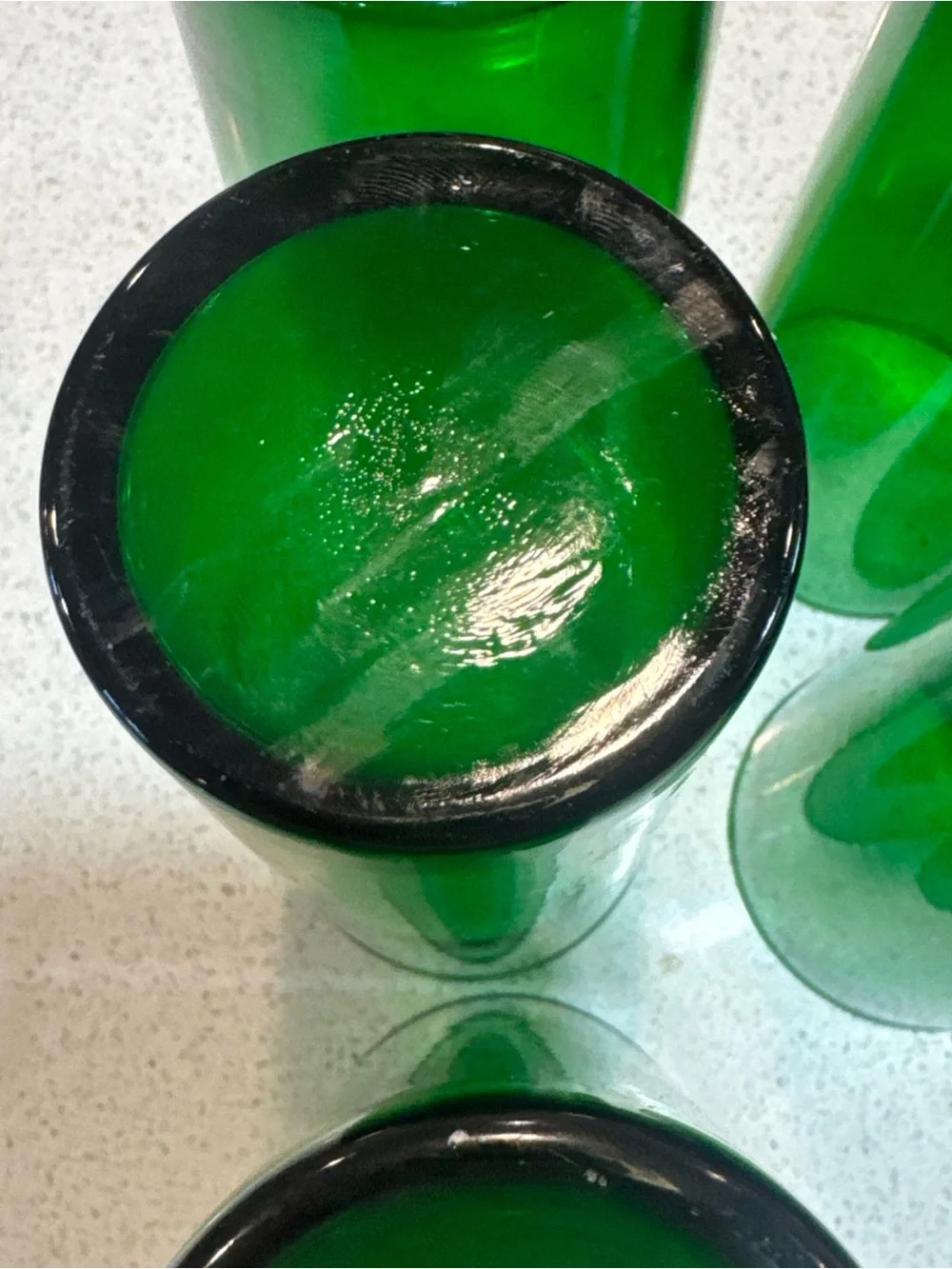 Anchor Hocking Green Tall Tumbler Glasses - Set of 5